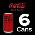 CocaCola Zero Sugar Mini Soda Pop Soft Drink, 7.5 fl oz, 6 Pack Cans