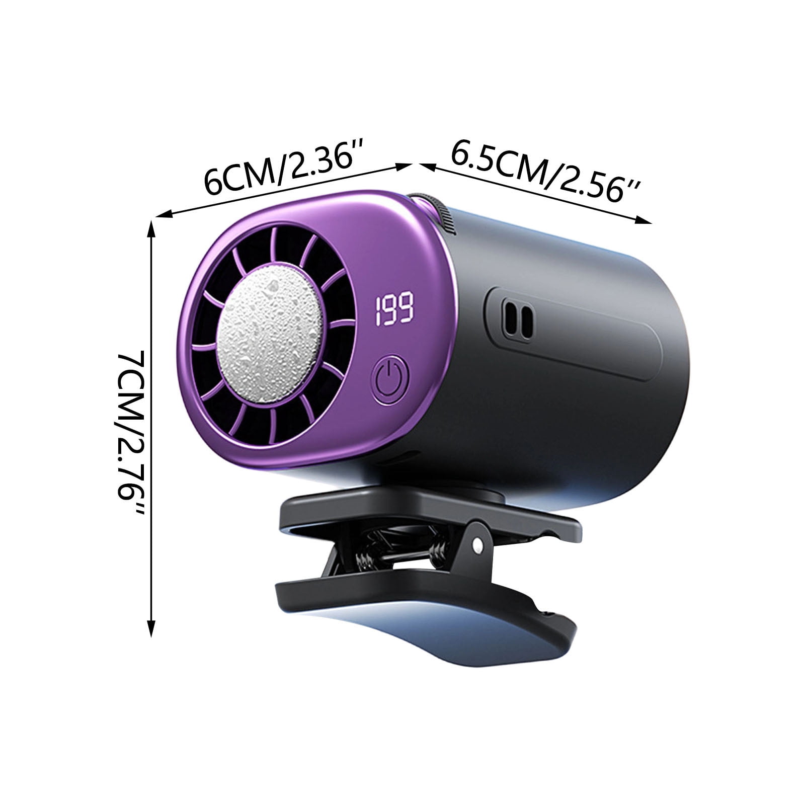 2026 Car Clip On Air Conditioner Fan with 16°C Semiconductor Cooling Chips, 199 Speeds Adjustable & LED Display 360° Rotation, Portable Personal Cooler for Office,Umbrella,Bike,Beach