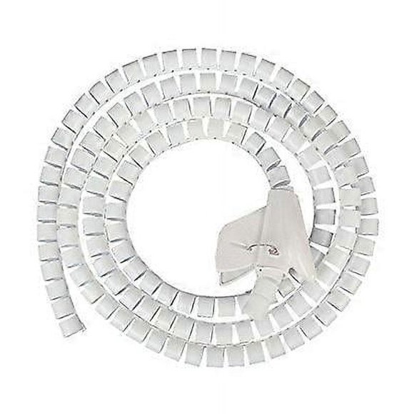 2.5cm x 1.5 Meter Flexible Spiral Binding Wrapping Band Cables Wires Wrap Organizer, White