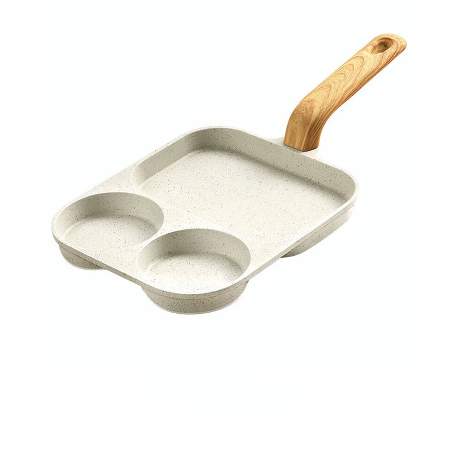 Sectioned 3-in-1 Non Stick Cooking Pan, Multi-Zone Divided Frying Skillet for Eggs, Pancakes and Grilling, Easy Clean Breakfast Pan Compatible with Gas and Induction Cooktops, HAODEJW