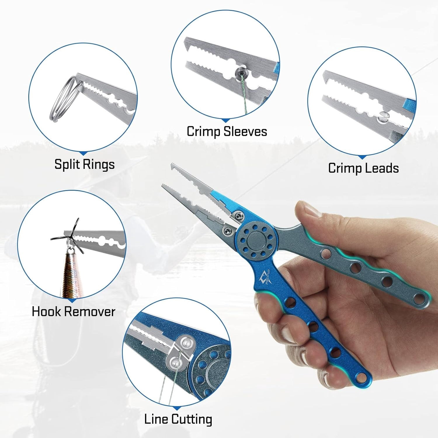 Fishing , Saltwater Fishing with Split Ring, Fish Hook Remover, Corrosion Resistance Fly Fishing with Braid Cutters, Sheath and Lanyard, Fishing Gear Gifts for Men