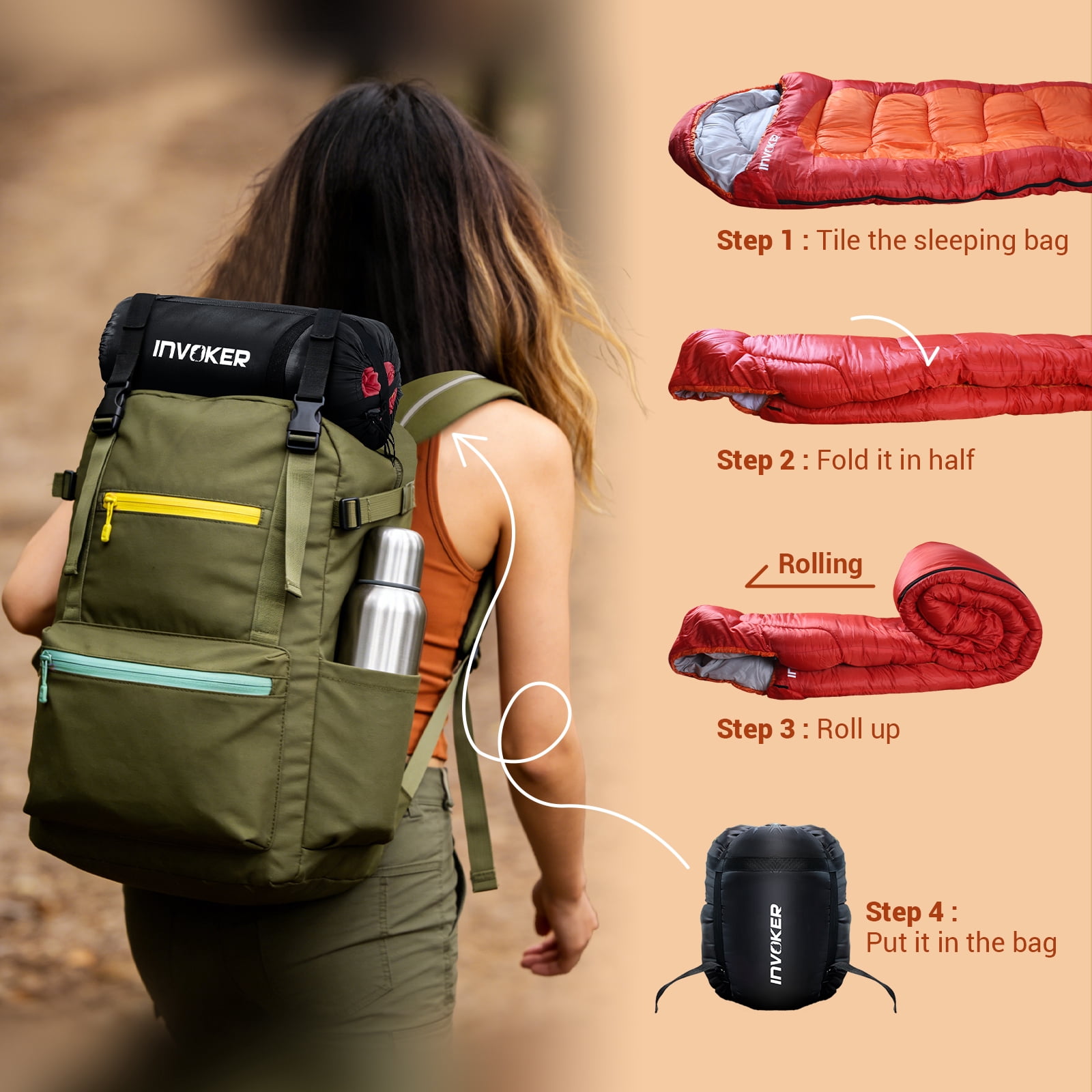 Invoker Mummy Sleeping Bag | 23 ℉ Extreme 3-4 Season Sleeping Bag for Adults Kids Cold Warm Weather for Camping Hiking Backpacking