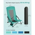 thumbnail image 4 of Set of 2 Camping Chairs, Beach Chairs, Portable Outdoor Chairs, with High Backrest, Cup Holder, Lightweight, Heavy-Duty, Max. Load 330 lb per Chair,Green, 4 of 7