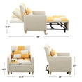 thumbnail image 5 of HESTINYSU Convertible Sleeper Sofa Chair Bed, Adjustable Chair with Pillow, Multi-Functional Sleeper Chair with Soft Teddy Fabric, 5 of 10