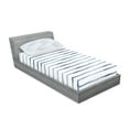 thumbnail image 2 of Harbour Stripe Fitted Sheet & Pillow Sham Set, Abstract Brushstroke Nautical Ocean Horizontal Lines Soft Picture, Decorative 4 Piece Bedding Decor Set, Twin, Pale Slate Blue White, by Ambesonne, 2 of 3