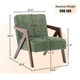 thumbnail image 4 of Leumius Mid Century Modern Accent Chair,Upholstered Reading Armchair with Solid Wood Frame,Accent Chair for Living Room Bedroom Apartment, Easy Assembly,Green, 4 of 9