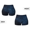 thumbnail image 5 of Naloa Blue Glitter Retro Biker Shorts for Women Seamless Scrunch Short Women’s Yoga Shorts for Gym Running Sport Shorts - Large, 5 of 9