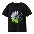 thumbnail image 4 of Ruyang Teen Girls Flower Graphic T Shirts Short Sleeve Sunflower Pattern Tshirts Tops Summer Loose Fit Soft Tees Clothes, 4 of 5