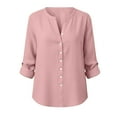 thumbnail image 6 of Dagugfen Womens Button up Shirts Long Sleeve Lightweight V Neck Vacation Beach Casual Shirts, 6 of 8