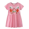 thumbnail image 1 of MIASHUI Robes de Pâques pour Filles, Robe Décontractée à Manches Courtes avec Lapin, Rose, 1-2 Ans, 1 of 6