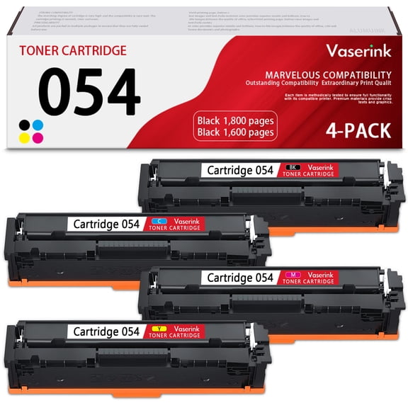 054 Toner Cartridge for Canon CRG-054 054 Toner Cartridge for Canon imageCLASS MF644Cdw MF643Cdw MF642Cdw MF640C LBP620 Toner Printer (4 Pack)
