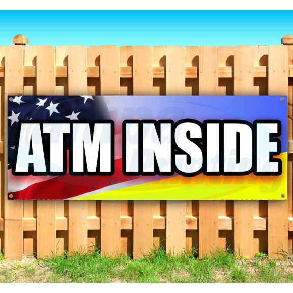 Atm Inside 13 oz Vinyl Banner With Metal Grommets