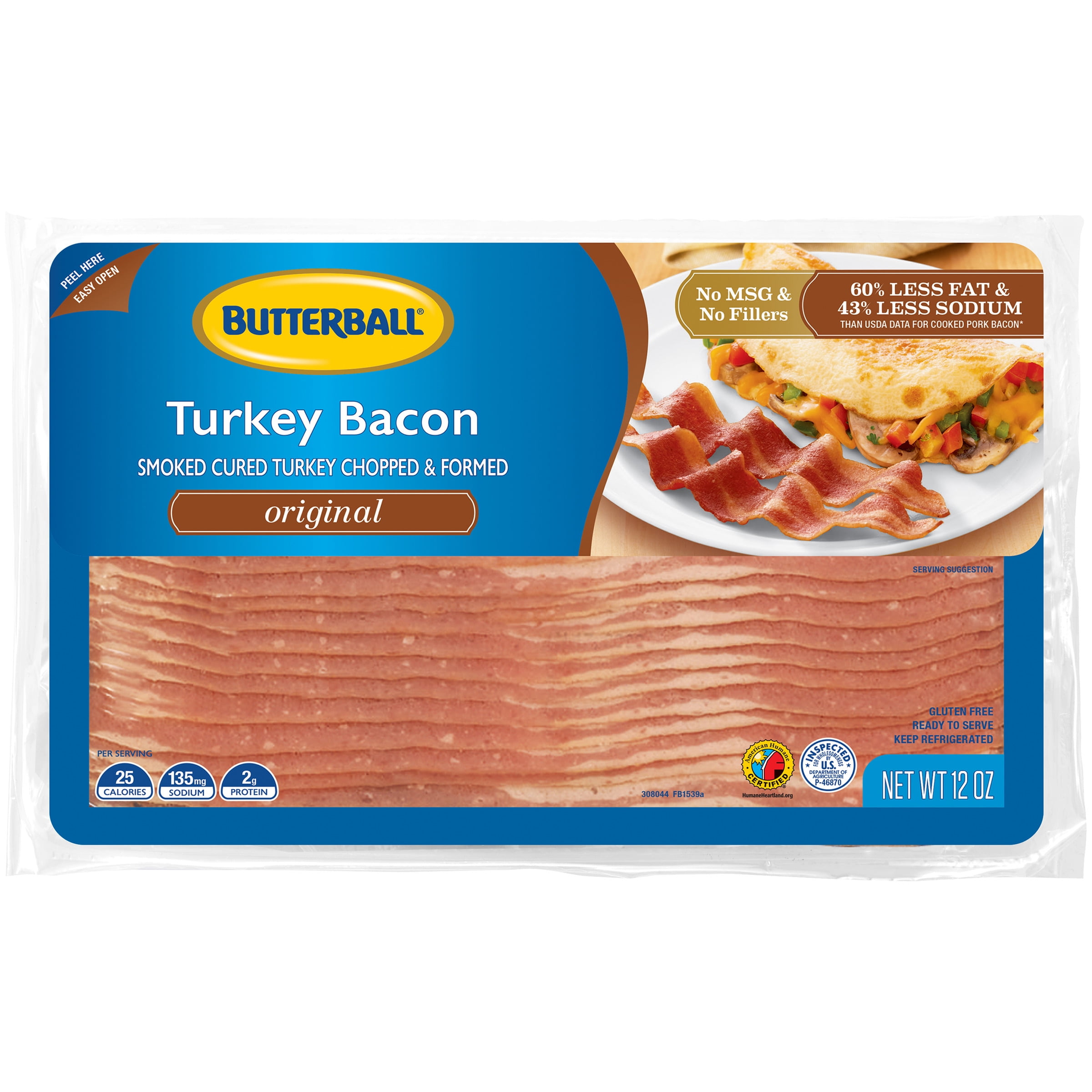 Butterball® Every Day Original Turkey Bacon 12 oz. Package Walmart