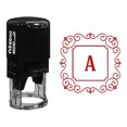 thumbnail image 1 of Printtoo Alphabet A Monogram Initial Square Swirl Border Self Inking Rubber Stamp R-40 Office Stationary, 1 of 6