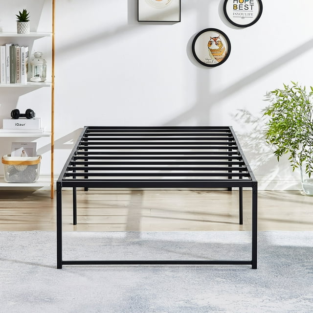 VECELO 18 Inch Metal Platform Bed Frame, Heavy Duty with Under-bed Storage and No Box Spring Needed, Twin