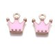 thumbnail image 2 of 20 piezas de dijes de aleación con perla esmaltada rosa, colgante, adorno, accesorios de joyería de oro claro, 2 of 3