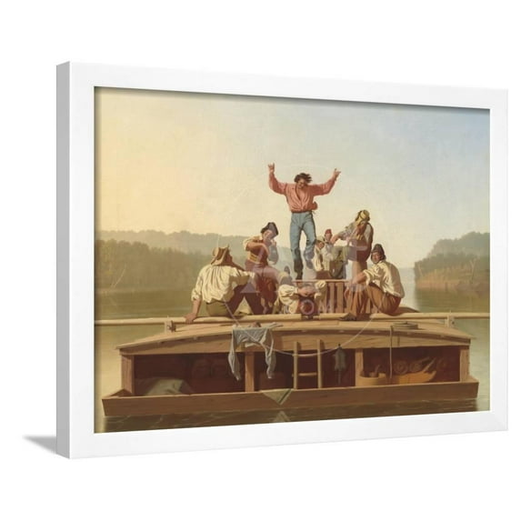 The Jolly Flatboatmen, 1846, Figurative Transportation Framed Art Print Wall Art by George Caleb Bingham Sold by Art.Com