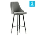 thumbnail image 2 of 2PK Gray Leather Bar Stools, 2 of 3