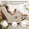 thumbnail image 4 of Leumius Swivel Recliner Chair,270° Swivel Rocker Chair for Adults,Small Rocking Recliner for Small Spaces, Upholstered Fabric Glider Recliner Nursery,Living Room Chair,Theater SeatingBeige, 4 of 26