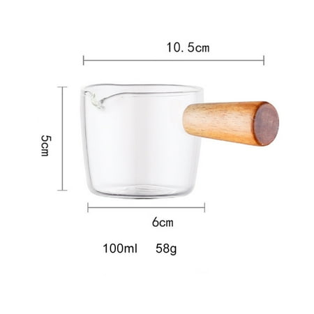 

[Big Clear!]Coffee Mini Milk Pan Glass Sauce Vinegar Plate Gravy Boats With Handle