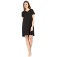 thumbnail image 3 of Fishers Finery Women's EcoFabric Short Sleeve Organic Cotton Nightgown (Black, M), 3 of 6