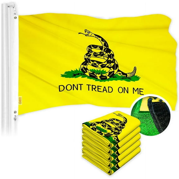 Gadsden Don't Tread on Me Flag 3x5FT 5-Pack Embroidered Polyester By G128