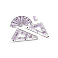 thumbnail image 2 of 7 Pieces Student Math Geometry Tool Set Drawing, Includes Ruler Pencil Eraser Protractor, 2 of 3