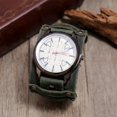 thumbnail image 2 of Reloj de Pulsera Zulema Hombre Cuero Retro Verde Banda 5 cm, 2 of 7