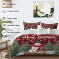 thumbnail image 3 of Snowman Merry Christmas 4 Piece Duvet Cover Set California King Size Plaid Winter Socks Xmas Tree Balls Soft Bedding Set Comforter Cover, 1 Duvet Cover 1 Flat Sheets and 2 Pillowcases, 3 of 9