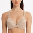 thumbnail image 3 of MELENECA Women's Comfort Straps Full Coverage Minimizer Plus Size Lace Underwire Bra Beige 40D, 3 of 4
