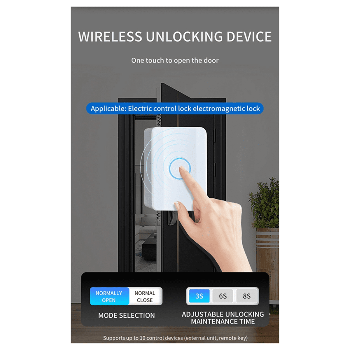 New 800M Long Distance Outdoor Doorbell Wireless Intercom Door Phone Unlocking Two-Way Intercom 433MHz A,1 set of Wireless intercom doorbell (different batches, accessories style and color are random)