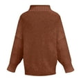 thumbnail image 4 of LYXSSBYX Women Fall Sweaters for Women 2022 Hot Sale Clearance Women's Casual Solid O-Neck Tops Knitting Long Sleeves Pullover Sweater, 4 of 5