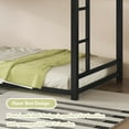 thumbnail image 6 of Bellemave Twin Over Twin over Twin Size Metal Bunk Bed L-shaped Triple Bunk Bed Frame with 2 Ladders and Guardrails Twin Floor Bunk Beds for Teens (Black - L-shaped), 6 of 11