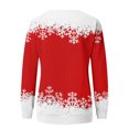thumbnail image 7 of Women's Christmas Printed Round Neck Sweatshirt, Long Sleeve Casual Pullover Top, Raglan Sleeve Holiday Graphic Fall Winter Clothes,Red,3XL, 7 of 7
