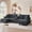 Dark Gray, variant on Soscana 116" Chenille Oversized U Shaped Modular Sectional Sofa for Living Room,4 Seater Couch with Multifunctional Console & USB Ports & Cup Holders,Comfy Sofa with Double Chaise and Storage,Beige