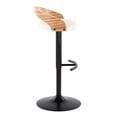 thumbnail image 3 of Grotto Adjustable Bar Stool, Black Bar Stools, Bar Chairs, Swivel Bar Stools, Bar Stools Set of 2, Bar Stools for Kitchen Counter (Zebra Wood, White), 3 of 7