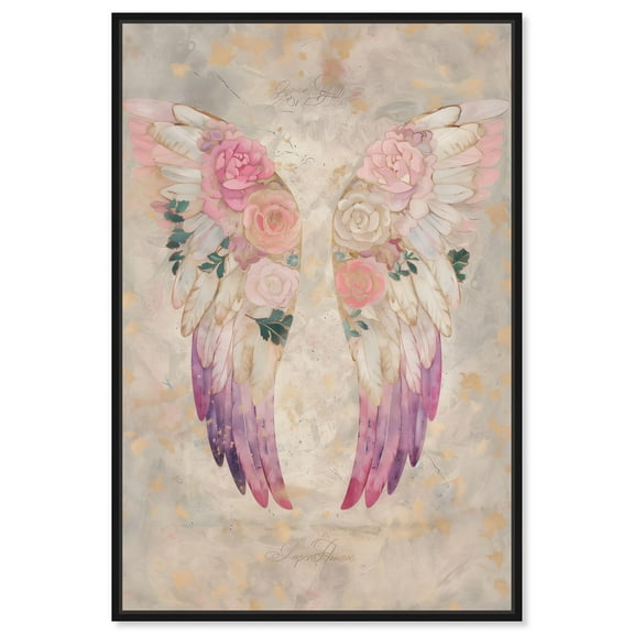Art Remedy Fairy Wings Art Canvas, 10" x 15", Black Frame, Ascension III