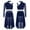Navy Blue, variant on Girls 2-Piece Ballet Lyrical Dance Outfit Set Single Long Sleeve Crop Tops with Mesh Skirts Navy Blue 16