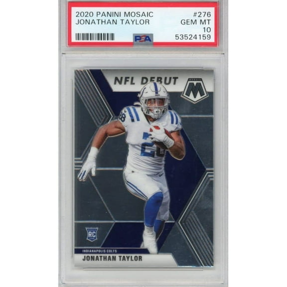 Graded 2020 Panini Mosaic Jonathan Taylor #276 Rookie RC Football Card PSA 10 Gem Mint
