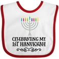 thumbnail image 3 of Inktastic Hanukkah Babys 1st Menorah Boys or Girls Baby Bib, 3 of 4