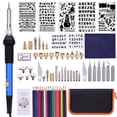 thumbnail image 1 of Amdohai 79PCS Wood Burning Tool Kit Professional Pyrography Pen Soldering Iron Set Adjustable Temperature from 200-450℃ for Beginners Adults Wood Burning Carving Embossing Soldering, 1 of 7