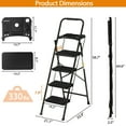 thumbnail image 2 of ZENY 4 Step Ladder Folding Step Stool with Tool Tray Wide Non-Slip Pedal, Black, 2 of 10
