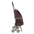 thumbnail image 2 of yeacher Chariot de Courses Pliable Compact avec Roues Triples pour Usage Domestique et Supermarché - Cadre en Métal Rouge, Sans Sac en Tissu Inclus, 2 of 5