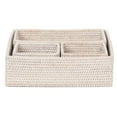 thumbnail image 5 of Kouboo La Jolla Rattan 4-Piece Nesting Desk, Drawer Shelf & Cabinet Tray, Storage Basket, Coffee Station, Tea Bag Organizer, Pantry, White Wash, 5 of 12