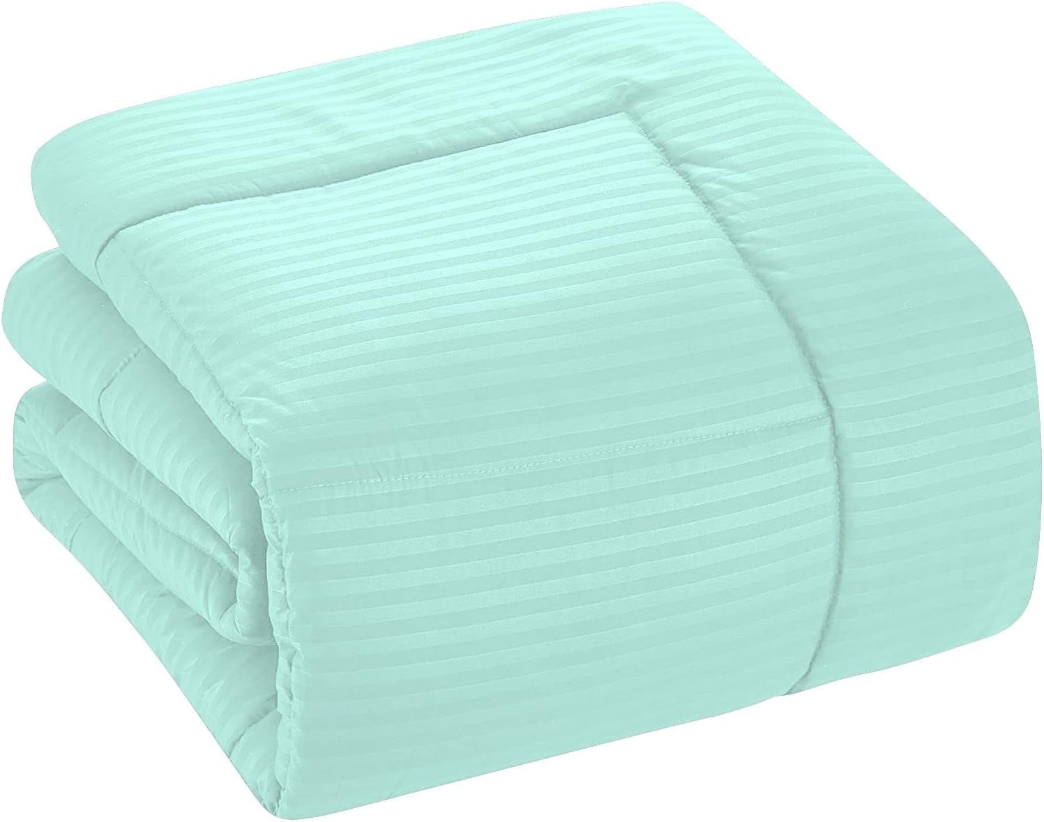 D.N.G. BEDDINGS King/Cal King Size 800 Thread Count, 100% Egyptian Cotton, Aqua Blue Premium Hotal Quality, 5 Piece Box Design Striped Comforter Set