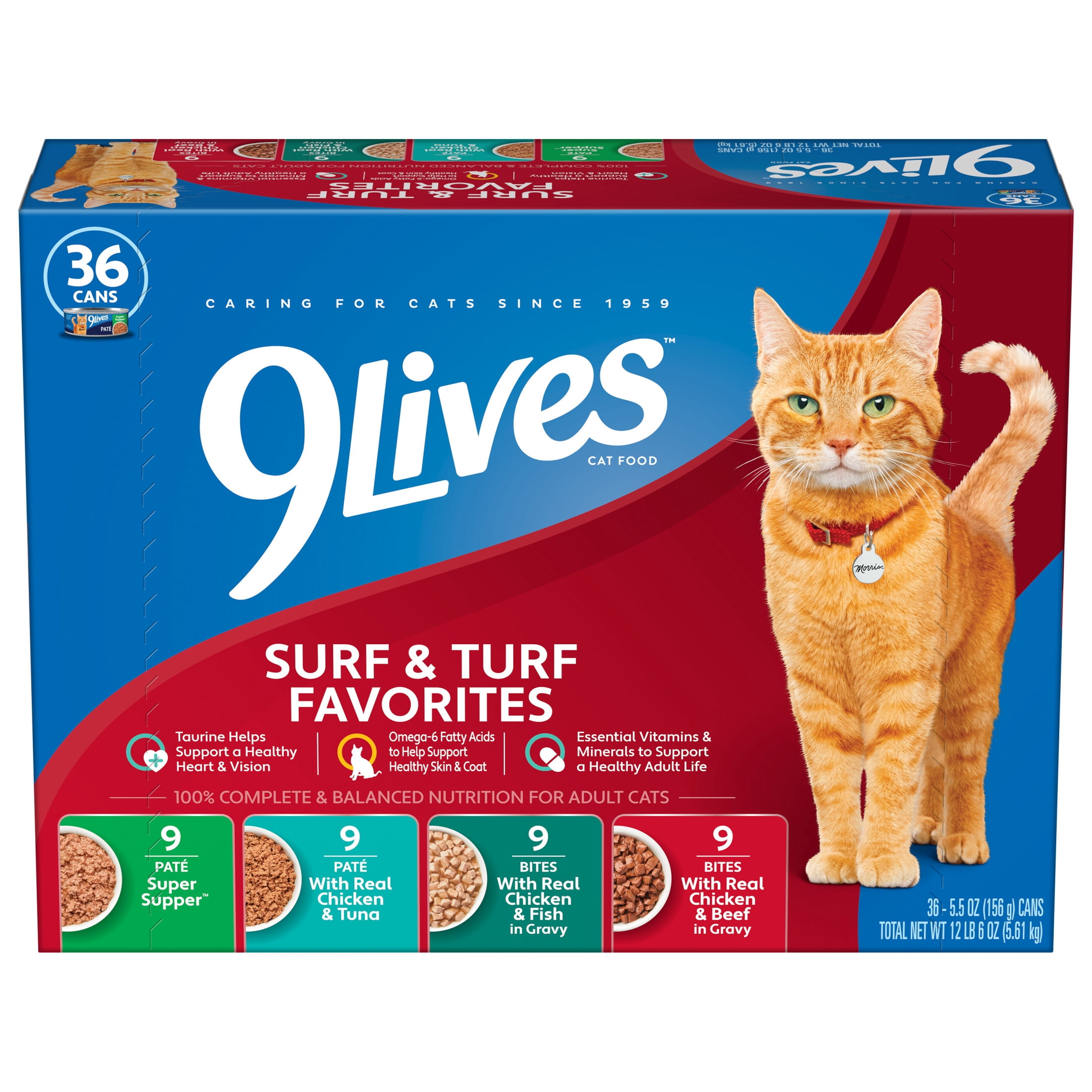 9Lives Meaty Favorites Variety Pack Wet Cat Food, 5.5 oz. Cans, 36  display picture 1
