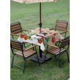 thumbnail image 3 of Outdoor Tablecloth with Umbrella Hole and Zipper, Rustic Christmas Snowman Square Table Cloth 54x54 Inch Waterproof Tablecloth, Xmas Balls Stocking Tree Gifts Picnic Table Cover for Patio Camping, 3 of 7