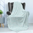 thumbnail image 4 of Cartoon Soft Flannel Fleece Throw Blanket, Scribbled Flower Heads Drawn by Hand, Cozy Plush for Indoor and Outdoor Use, 70" x 90", Deep Sky Blue White, by Ambesonne, 4 of 5