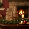thumbnail image 6 of Ayieyill 3pcs Tabletop Christmas Tree Woven Resin Christmas Trees for Christmas Decor Indoor, Christmas Table Decor, Khaki, 6 of 8