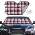 thumbnail image 2 of Haiem Heart Plaid Car Windshield Sun Shade - Blocks UV Rays Sun Visor Protector, Sunshade to Keep Your Vehicle Cool, Universal Fit SUV Van Sedan-, 2 of 7